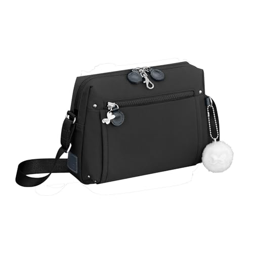 [カナナ プロジェクト] ショルダーバッグ ヨコ型 500mlペットボトル収納可 背面ポケット PJ8-3rd 62105 ブラック