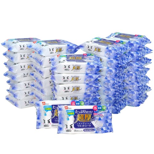 レック 水の激落ち 超厚 フローリング ウェットシート 20枚入×36個 (720枚) 大容量 ケース販売
