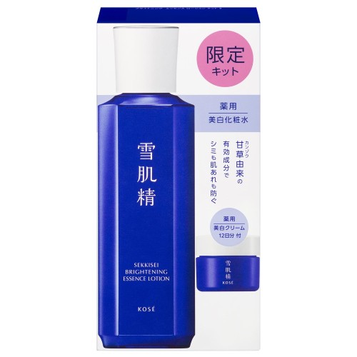 雪肌精 美白化粧水 医薬部外品 薬用雪肌精 ブライトニング エッセンス ローション 本体 200mL ＋ クリーム 10g キット 化粧水 美白 肌あれ シミ くすみ ハトムギ 甘草 漢方 和漢