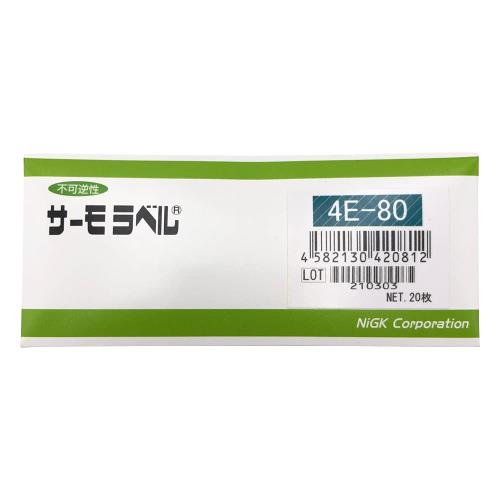 日油技研工業 サーモラベル4点表示屋外対応型 不可逆性 80度 4E80