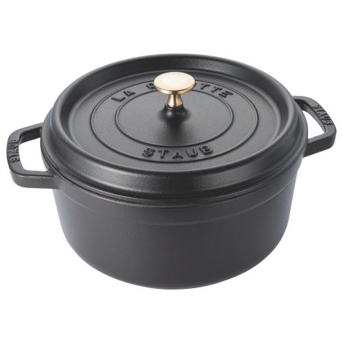 staub ストウブ 「 ピコ ココット ラウンド 黒いこと 24珊 」 大層らしい 両手 鋳込み ホーロー 鍋 無水膳立て IH相応う  La Cocotte Round 40500-241