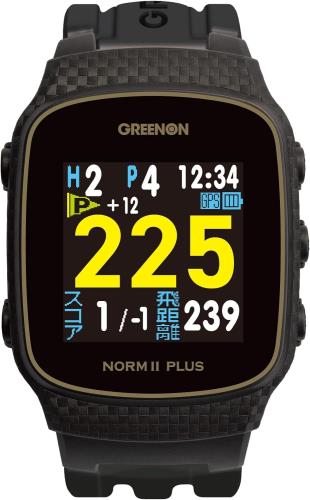 GreenOn（グリーンオン）ザ・ゴルフウォッチ ノルムII つけ加える ※みちびきL１S相応う 色つや液晶 THE GOLF WATCH NORM II Plus/ノルム GN301 グリーンアンジュレーション見せびらかす (旧模範例（NORM II PLUS）, 黒いこと)