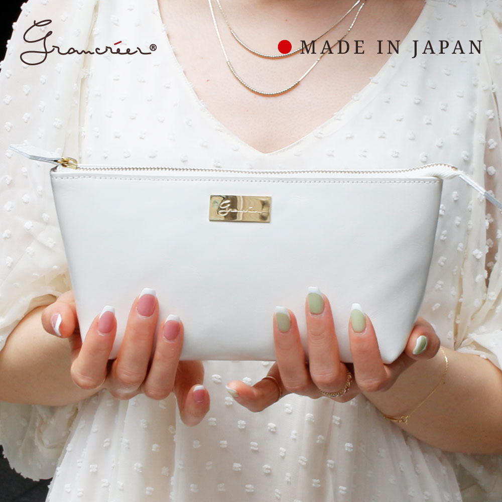 楽天市場 グランクレエ 日本製 コスメポーチ 姫路産レザー 本革 ヌメ革 ブランド かわいい 大容量 大きめ 機能的 バニティ メイクポーチ 化粧ポーチ レディース 白 ピンク 赤 茶 おしゃれ 誕生日 クリスマス 宅配便送料無料 ラッピング無料 Gran Creer