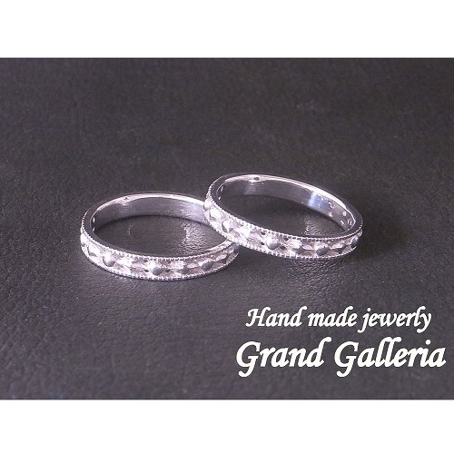 送料無料 Grand Galleria グランドガレリア 結婚指輪 マリッジリング ペアリング アンティーク調 サイズ3 30号 Pt900 プラチナ900 ハンドメイド 手作り メンズ レディース ペア 誕生日 プレゼント ギフト包装 Runawayapricot Com