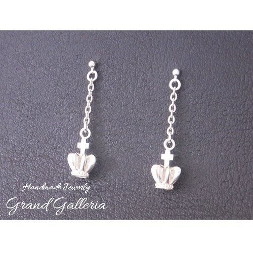 【送料無料】【Grand Galleria グランドガレリア】 クラウン 王冠 ピアス ピアス 両耳 シルバーアクセサリー シルバー925 ハンドメイド 手作り レディース ユニセックス 彼女 誕生日 プレゼント ギフト包装