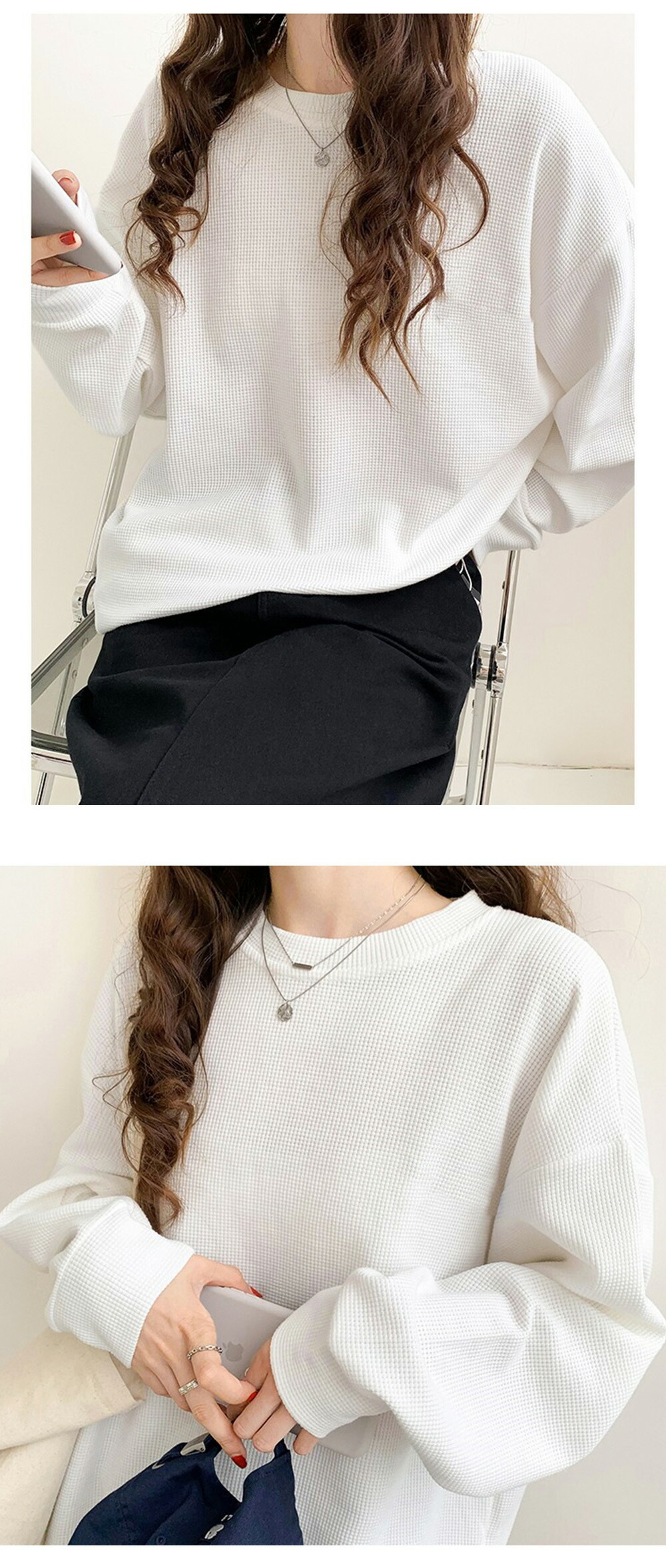 ワッフルロングスリーブＴシャツ main image 0