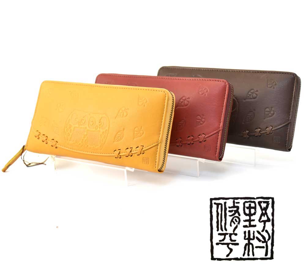 野村修平 なかよしふくろうシリーズ 二つ折り長財布　65602 牛革 全3色  レディース財布  フクロ 楽天市場】野村修平 なかよしふくろうシリーズ 二つ折り長財布 65602