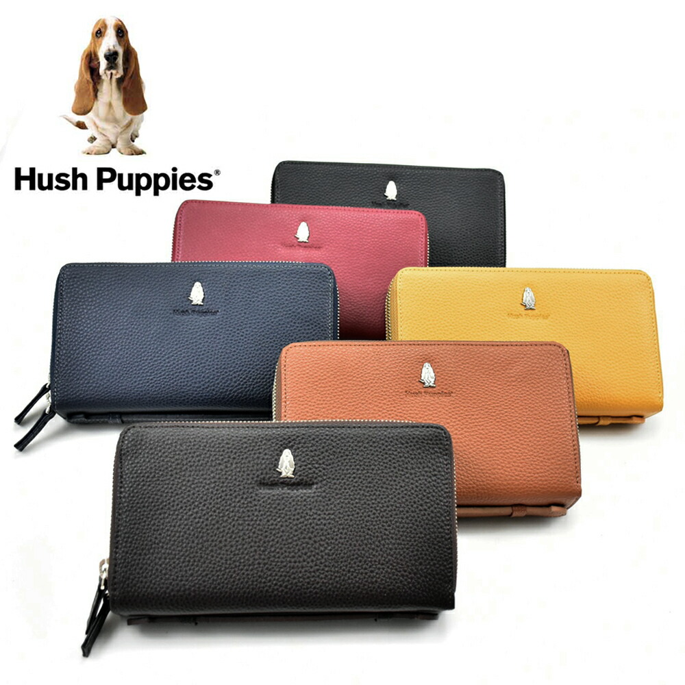 Hush Puppies  ハッシュパピー ダブルチャック ラウンドチャック 長札入れ 全6色 Wチャック 手持ち部分付き添い人 牛皮 HP1081 差し上げ物 ハンドバック 車寄せ 2お部屋 大きめ札入れ 母の日 差し上げ物 天赦日 一粒万倍日