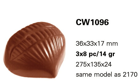 黒茶型,Chocolate mold,ChocolateWorld,Chestnut nuts 栗,マロン3.6cm×3.3珊（14ｇ）24取 cw1096 キッチン用品・食器・調理器具-製菓・製パン器具