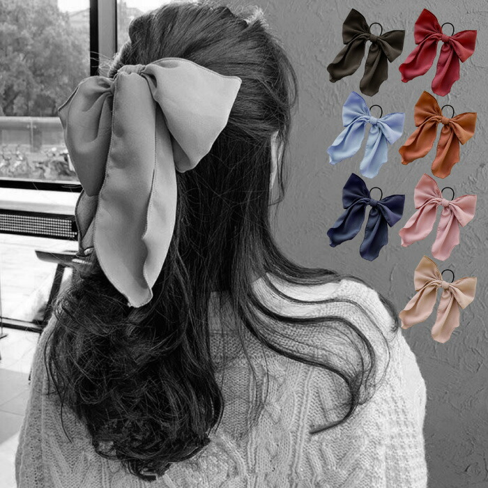 楽天市場】ヘアアクセサリー ヘアゴム BIGリボン リボン とろみ素材