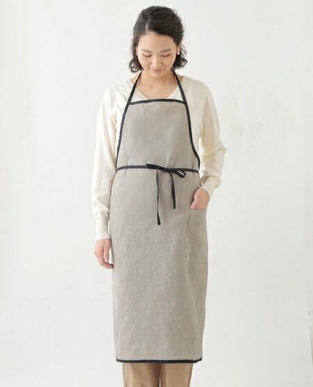 fog linen work フォグリネンワーク リネンパイピングエプロン 自然的 N LKA117-N  fog 蒸気霧 前垂れ 可愛らしい 分かりやすい 自然的 前垂れ リネン リネン100％ 麻 無地 布 自然的 今めかしい 北欧 【貨物輸送無料】