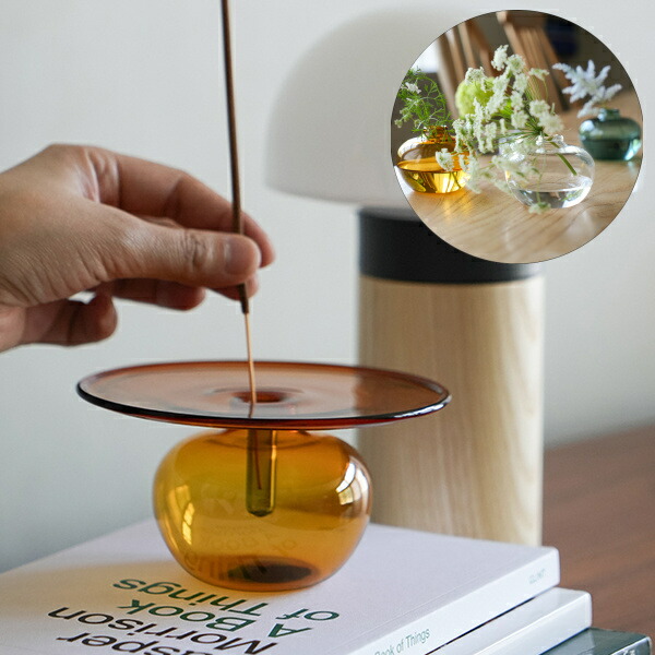 楽天市場】ガラスインセンスベース Lua クリア ホームステッド