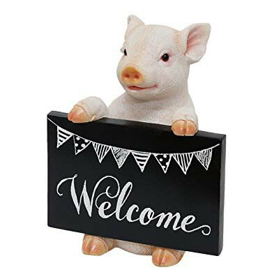 チアフルフレンズ ウェルカムボード ブタ ぶた ブタ 豚 Pig 02 置き物 置物 オブジェ ガーデン雑貨 インテリア雑貨 小物 マスコット ミニチュア Korkmazmauritius Com