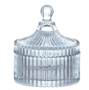 楽天市場】ガラス製 コットンポット 小物入れ ガラス コットンケース