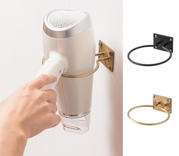 楽天市場】ドライヤーホルダー ブラック アンティークゴールド