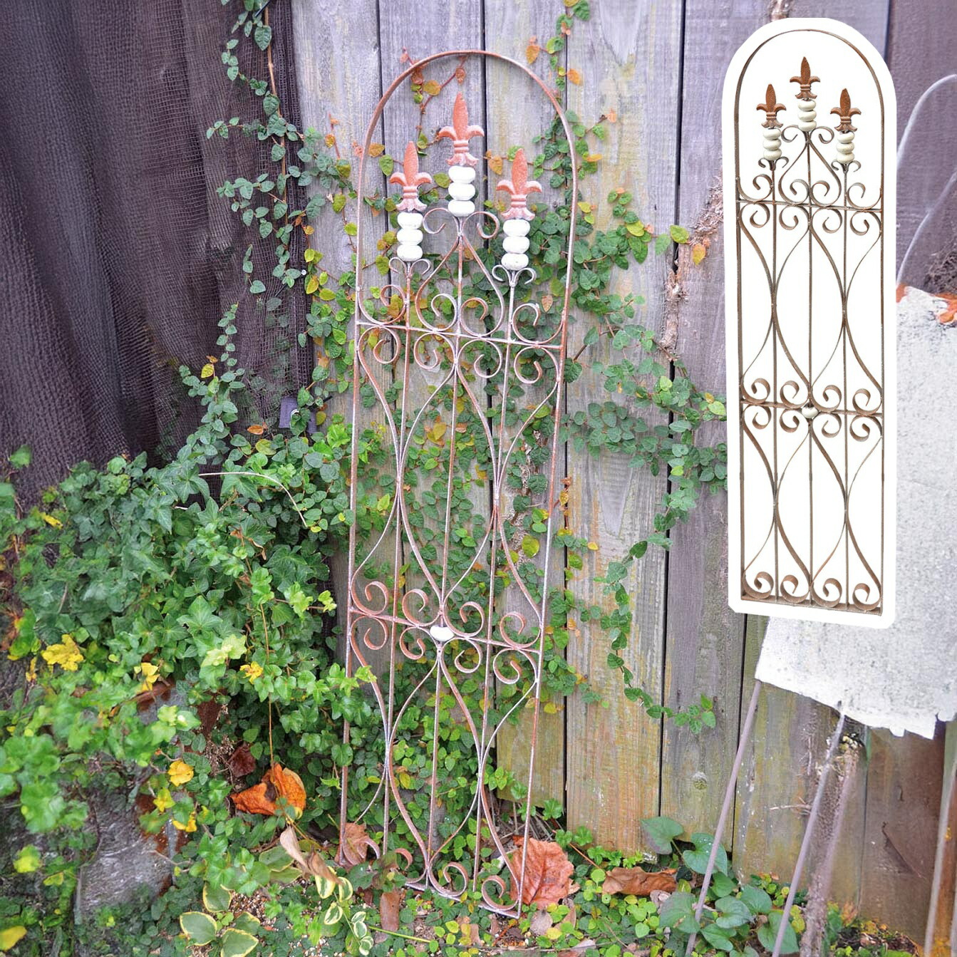 楽天市場】アイアンゲート L ブラウン ホワイト アンティーク風 レリス