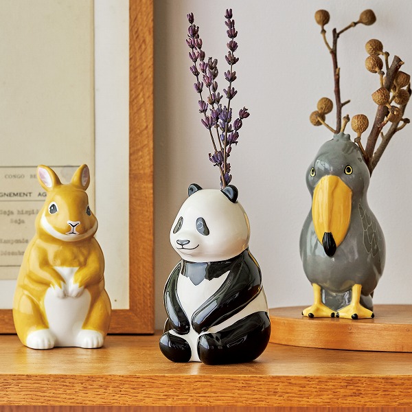 楽天市場】フラワー＆ペンスタンド うさぎ パンダ ハシビロコウ