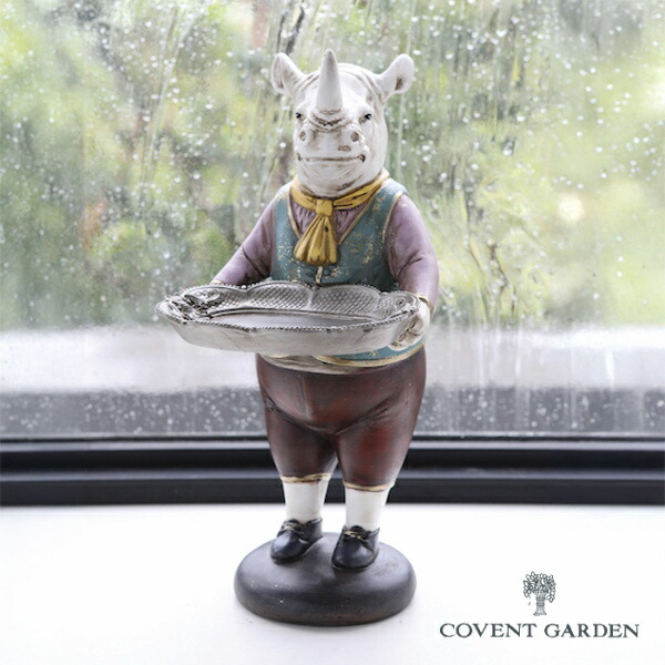 オファプレート・ライノス サイ さい 動物 アンティーク風 オブジェ 置物 【COVENT GARDEN コベントガーデン】 BK-68 【送料無料 ポイント6倍】
