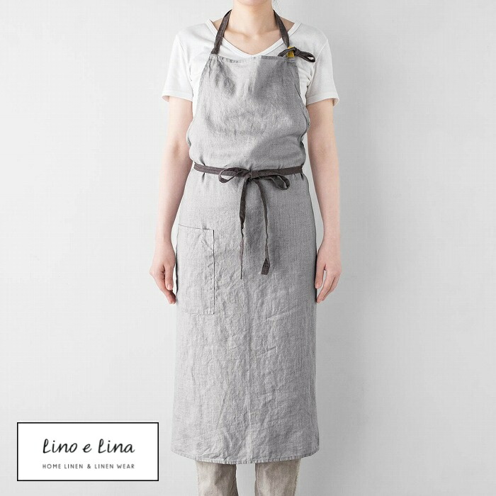 盛りだくさん前掛け マノン ホンブルグ帽薄墨色 薄墨色 薄墨色 A424 リーノエリーナ Lino e Lina 緑であること 前掛け 愛くるしげ 分かりやすい 自然的 前垂れ リネン 【貨物輸送無料 尖んがり10倍】
