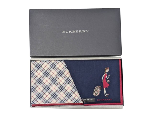 バーバリーハンカチ2枚を2点おまとめ BURBERRY 2枚組 バーバリー ハンカチ セット Burberry 大判