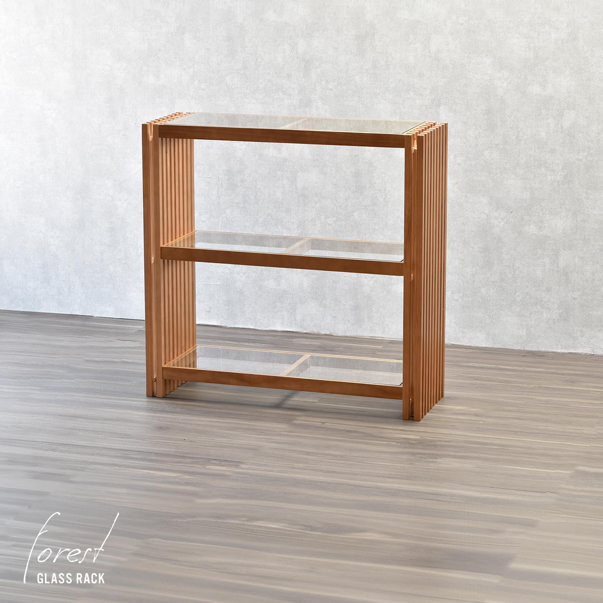 10％OFF★4/10 01:59まで FOREST　ラック FOR-900 ラック　ガラス 天然木 北欧 木製 本棚　棚 収納家具 格子 おしゃれ オイル アンティーク 植物性オイル 塗装 モダン ハンドメイド ナチュラル