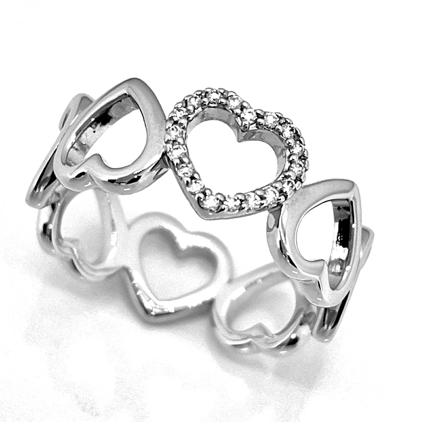 ティファニー　センチメンタル　ハート　リング Pt950 ダイヤ　9号 TIFFANY&Co.（ティファニー） 美品 センチメンタルハート ダイヤ