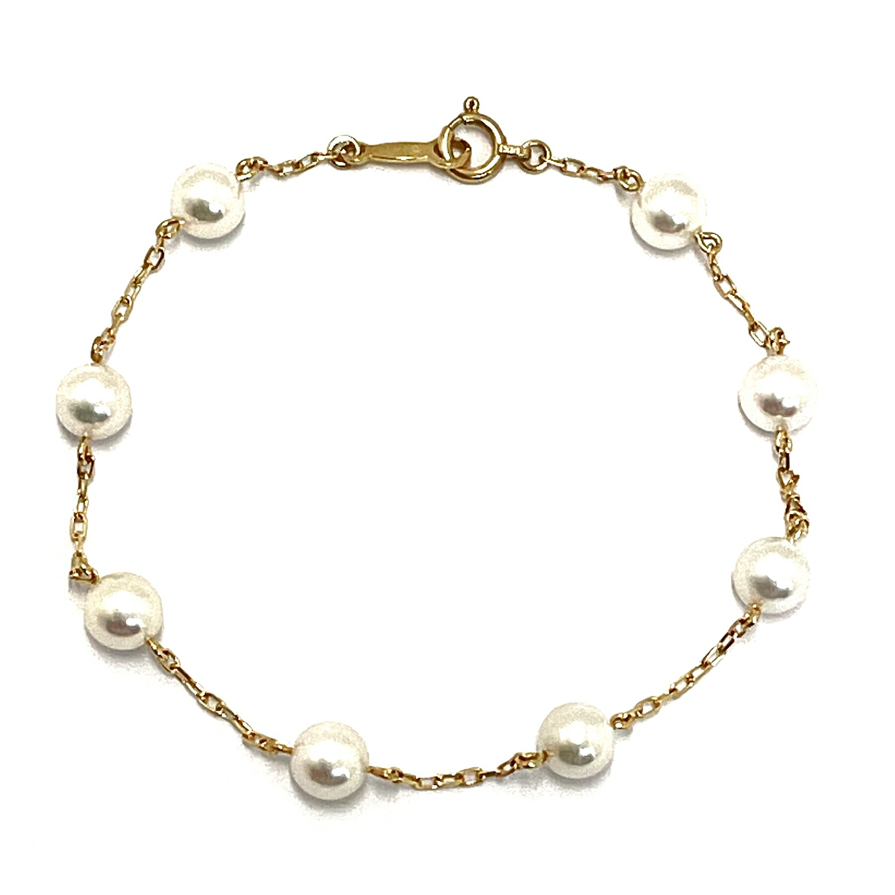 楽天市場】【美品】ミキモト あこや真珠 ブレスレット ゴールド K18