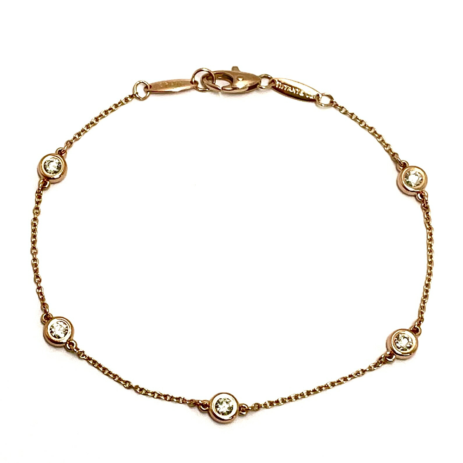 ティファニー k18 ダイヤモンド バイザヤード ブレスレット 推定0.15ct TIFFANY&Co. ティファニー バイザヤード 6P ダイヤモンド ブレスレット