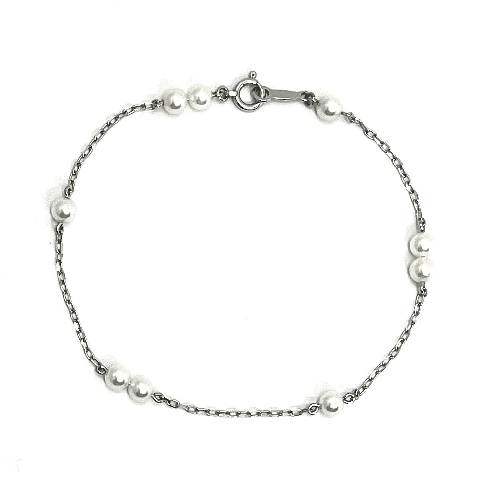 MIKIMOTO / ミキモト パールブレスレット K18WG ステーション 3.7~3.8mm 【中古】 アコヤ真珠 プレゼント|グランジェミー