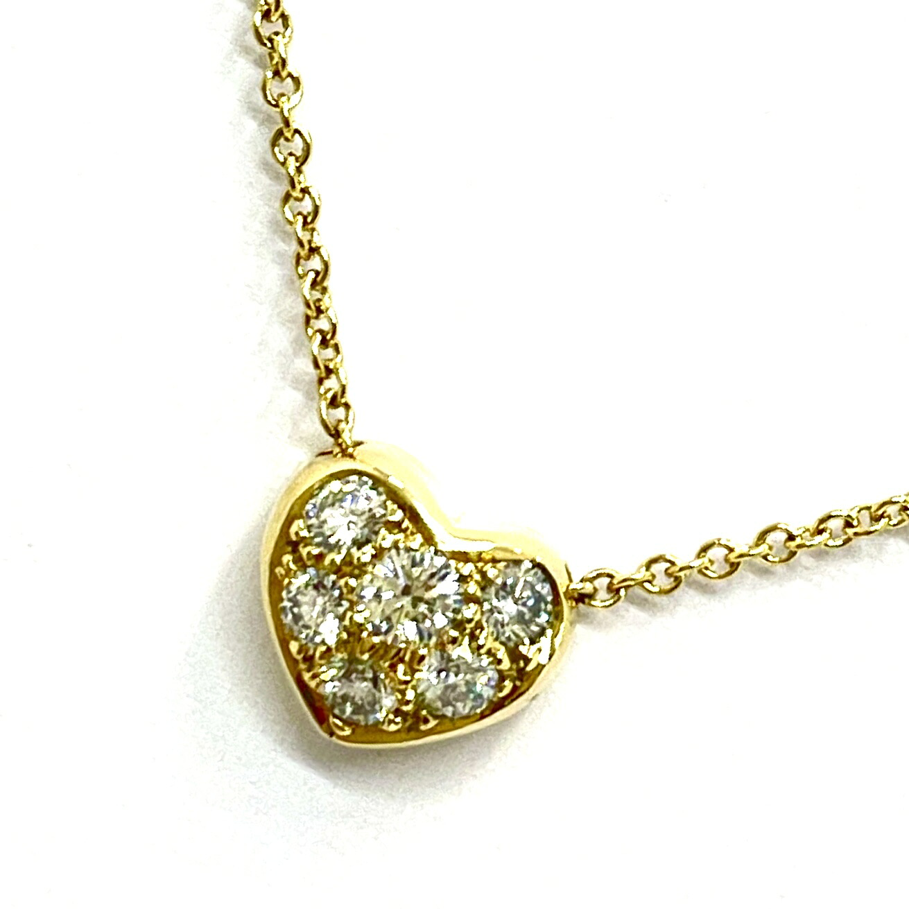 TIFFANY&Co. / ティファニー　ハート パヴェ ダイヤネックレス　750YG 【中古】 ペンダント　ダイヤモンド　プレゼント｜グランジェミー 79,860円