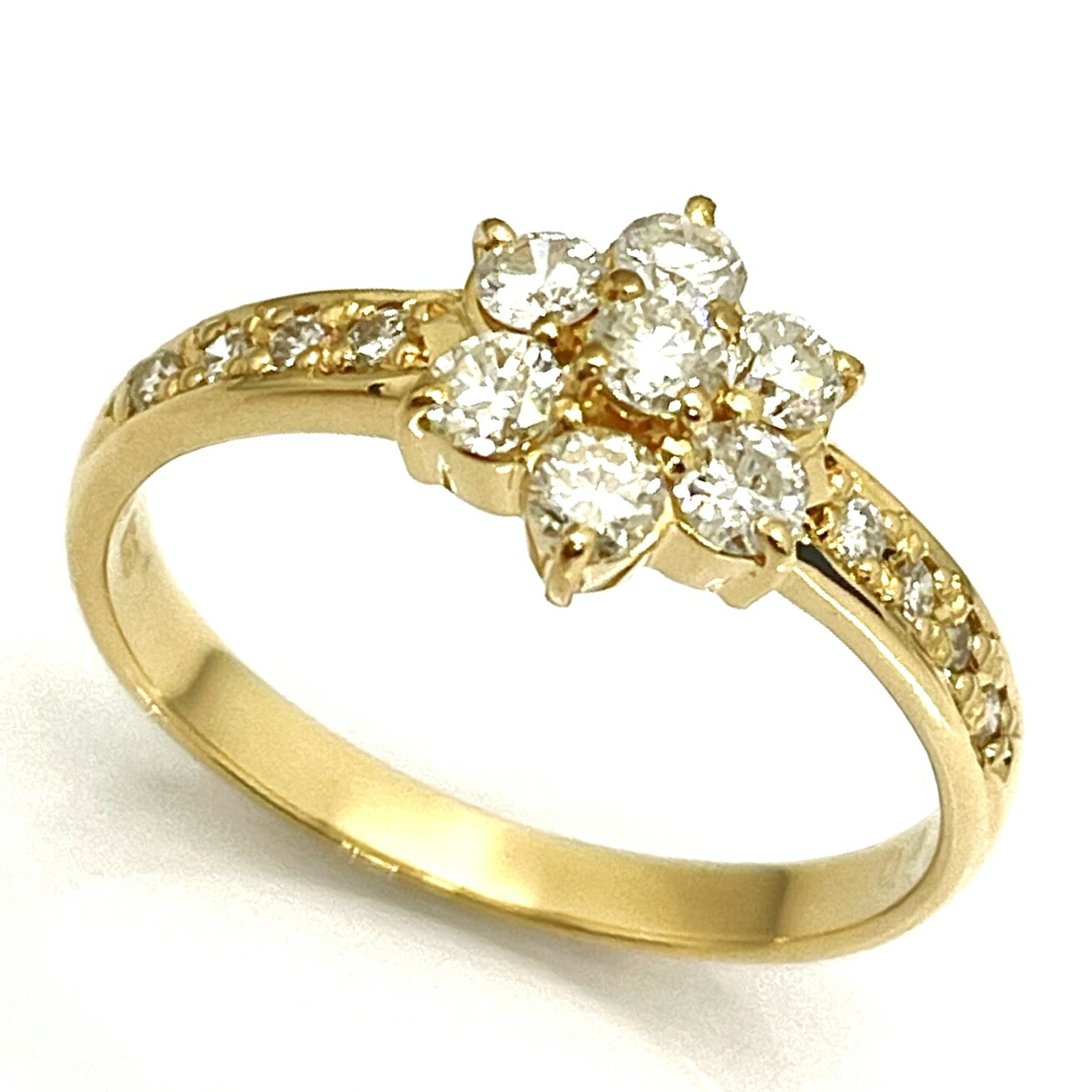 TASAKI / タサキ ダイヤリング フラワー K18YG 0.43ct 9号 【中古】 ダイヤモンド 花 プレゼント|グランジェミー