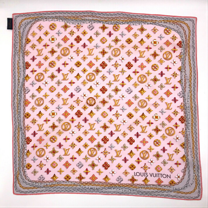 初回限定 Louis Vuittonルイヴィトンレディースカレスカーフ67 67cmmピンク系小物 中古 Aランク 美品 グランルージュ 広島 超人気 Ozonolifeperu Com
