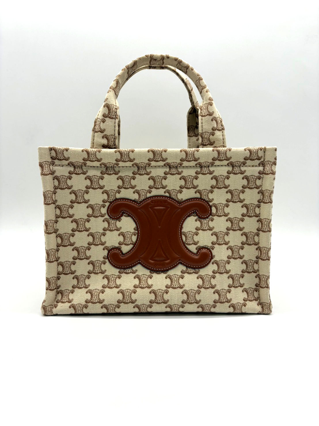 ■CELINE■スモール Cabas タイス トリオンフキャンバスプリント □セリーヌ 偽物□スモール Cabas タイス トリオンフキャンバス