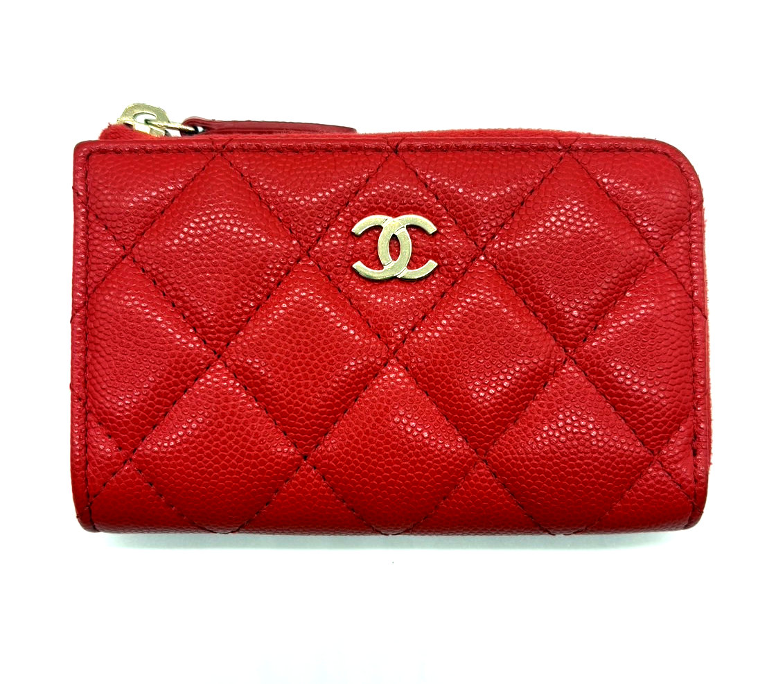 CHANEL ケース 小銭入れ カメリア ココマーク ロゴ金具 赤 本革 CHANEL （新品・未使用品）シャネル カメリア ロゴ ココマーク