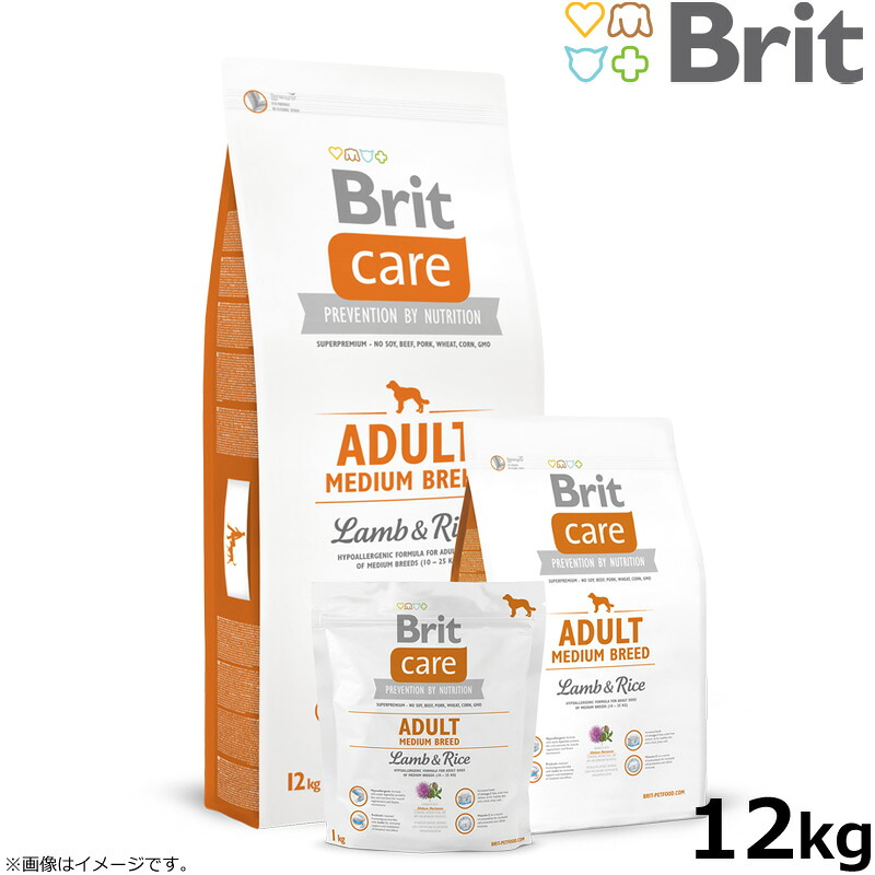 ブリットケア Brit Care ドッグフード ラム＆ライス アダルト M 12kg 成犬用 中粒 無添加