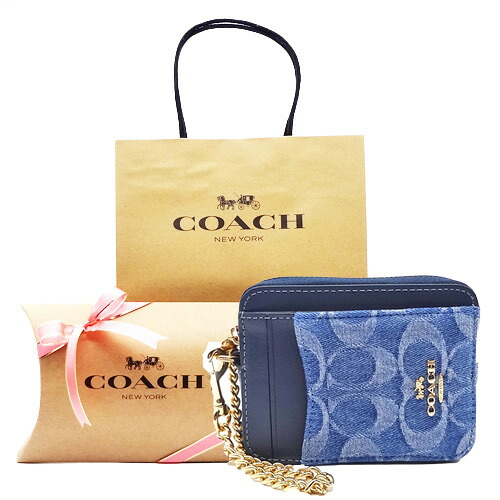 【コーチ箱 紙袋付き ギフト包装無料】COACH コーチ カードケース コインケース パスケース 小銭 定期 デニム　シグネチャー レザー CDM-29 IMTYV COACH ブランド カードケース【2026 新作モデル・新品】【COACH コーチ】【楽ギフ_包装】【コンビニ受取対応商品】