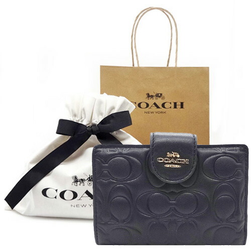 【コーチ 紙袋付き 直営店同様ギフト包装無料】コーチ 財布 COACH シグネチャー カーフレザー 二つ折り財布 CZ-341 IMBLK COACH【新作 新品】【COACH コーチ】【サイフ さいふ】【楽ギフ_包装】【コンビニ受取対応商品】