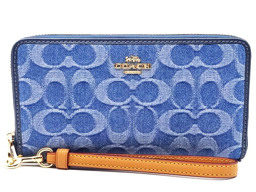 【コーチ紙袋付 ギフト包装無料】コーチ 財布 COACH 長財布 デニム シグネチャー アコーディオン長財布 CDE-93 IMTYV デニムネイビー COACH【2026 新作 新品 限定モデル】【COACH コーチ】【ブランド サイフ 】【サイフ 財布】【楽ギフ_包装】【コンビニ受取対応商品】