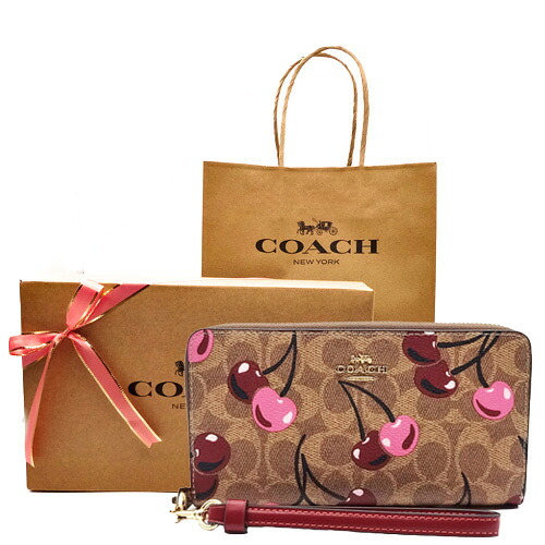 【コーチ 紙袋付き ギフト包装無料】コーチ 財布 COACH 長財布 シグネチャー チェリープリント さくらんぼ アコーディオン長財布 CZ-328 IMTAM COACH ブランド サイフ【新作 新品 限定モデル】【COACH コーチ】【サイフ さいふ】【楽ギフ_包装】【コンビニ受取対応商品】