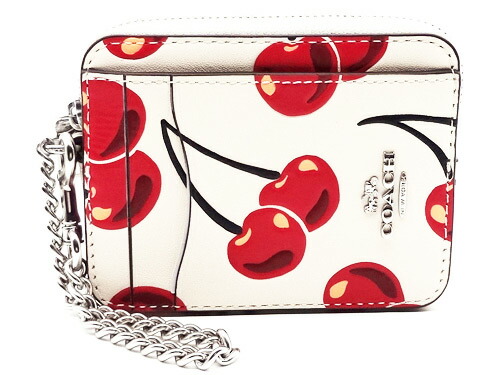 え*り様 COACH チェリー柄 コインケース　海外正規outlet購入品　紙袋 COACH コーチ ハートコインケース小銭入れ財布チェリー柄
