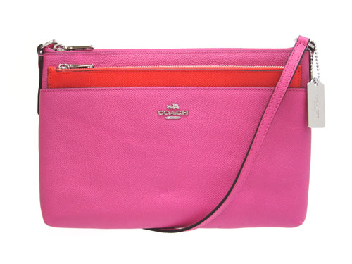 Grander Coach Bag Shoulder Embossed Textured Leather Coach Bag Shoulder Embossed Textured Leather Swingpack With Pop Up Porch 52377 Sv Fx Fuchsia Pink