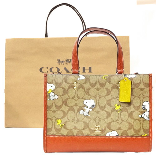 新作グッ コーチ COACH バッグ シグネチャー スヌーピー PEANUTS