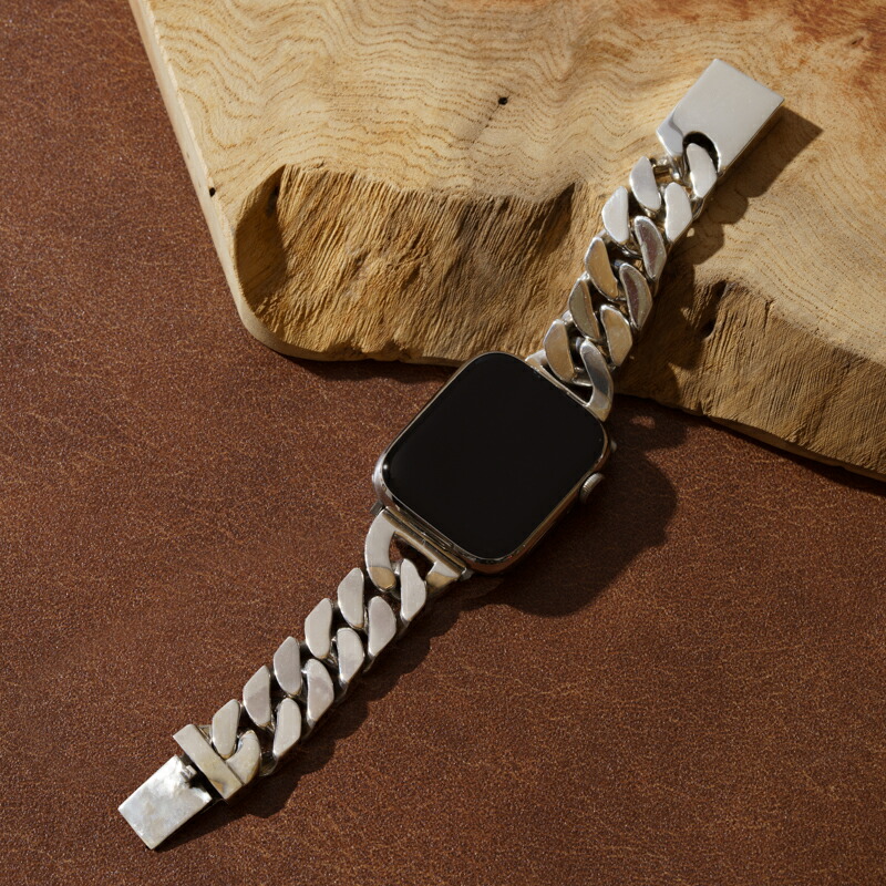 Apple Watch バンド シルバー925 交換ベルト 46mm 45mm 44mm Series10～4 Apple Watch バンド 高級カスタム