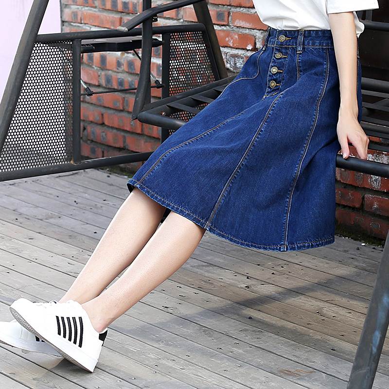 レディース スカート デニム ロング Aライン ファスナー ポケット ハイウエスト ボタン 大人可愛い きれいめ カジュアル おしゃれ かっこいい ラフ ガーリー クール ナチュラル 無地 春 夏 通勤 デート お出かけ お泊まり イベント 旅行 海 プール ビーチ 公園 女子会