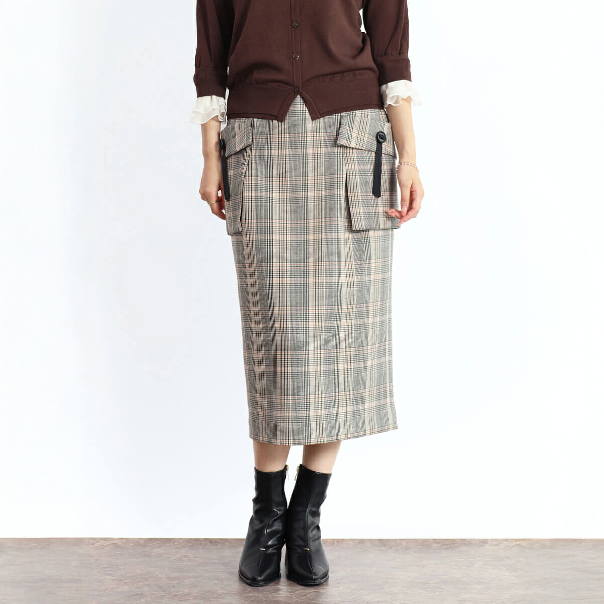 楽天市場】FENNEL フェンネル タックワークストレッチフレアスカート