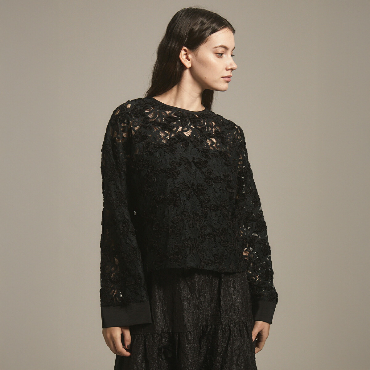 楽天市場】Ample アンプル ループフラワーメッシュニット カットソー