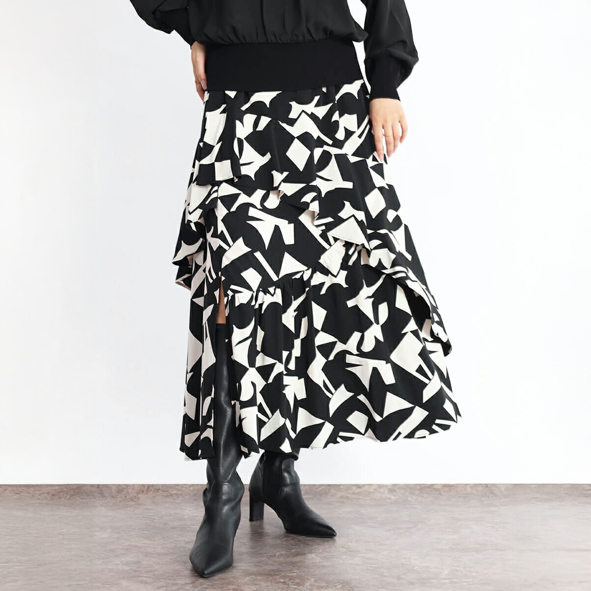 楽天市場】FENNEL フェンネル タックワークストレッチフレアスカート