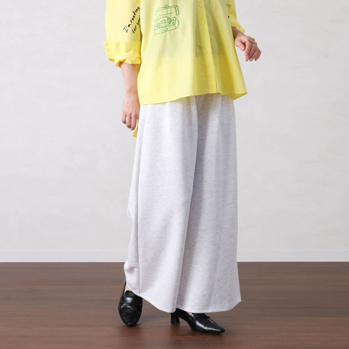 【Vin ヴァン】 タックデザインスウェットパンツ パンツ ワイドパンツ スウェットパンツ スウェット リラクシー 伸縮性 レディース カジュアル フェミニン キレイめ デイリー ウエストゴム タック セットアップ ベーシック 大人カジュアル