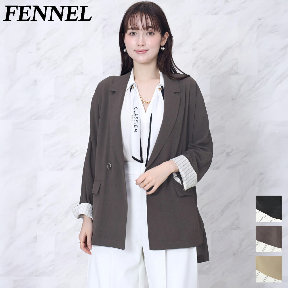 【FENNEL フェンネル】テーラーカラードルマンジャケット シアージャケット ドルマン レディース 羽織り 軽量 薄手 春 夏 秋 冷房対策 UV対策 ゆったり 体型カバー 手洗い可 シワになりにくい きれいめ オフィス 通勤|YAMADAYA STORE