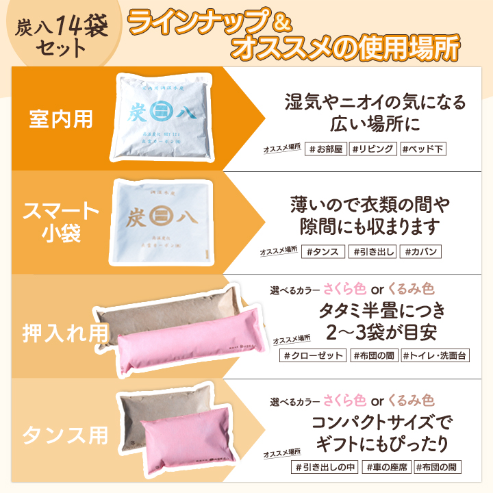 炭八 除湿対策 湿気対策 14袋セット 出雲カーボン 調湿木炭 除湿剤 Tv通販 繰り返し使える 大袋 湿気 室内用 結露防止対策 押入れ用 繰り返し タンス用 小袋 送料無料 乾燥材 脱臭 下駄箱用 湿気取り 炭 カビ防止 防虫 車内 1 Salon Raquet De